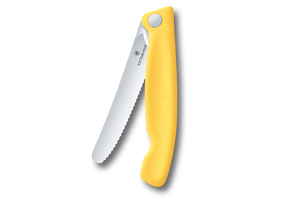 Swiss Classic, Picknick Messer, 11cm, wellen, gelb, box