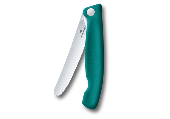 Swiss Classic, Picknick Messer, 11cm, wellen, grün, box