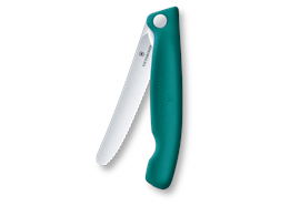 Swiss Classic, Picknick Messer, 11cm, wellen, grün, box