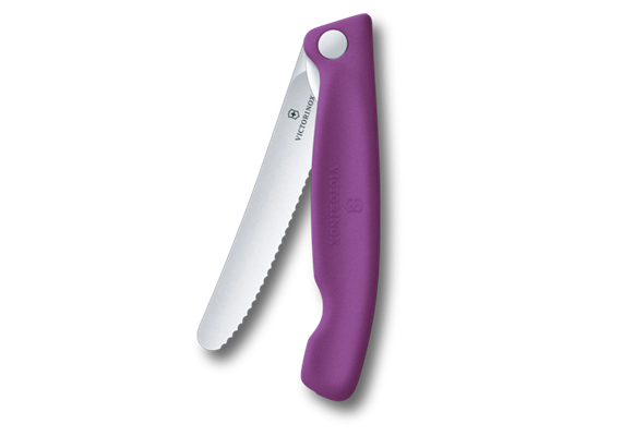 Swiss Classic, Picknick Messer, 11cm, wellen, violett, box