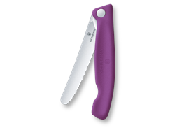 Swiss Classic, Picknick Messer, 11cm, wellen, violett, box