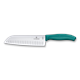 Swiss Classic, Santokumesser, 17cm, gerade, fluted, grün, blister