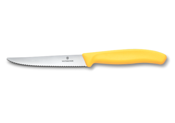 Swiss Classic, Steak- & Pizzamesser, 11cm, wellen, gelb