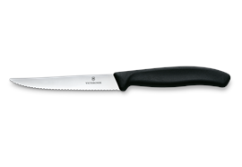 Swiss Classic, Steak- & Pizzamesser, 11cm, wellen, schwarz