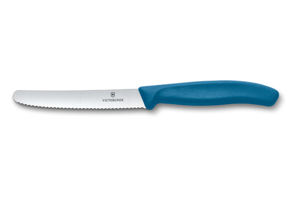 Swiss Classic, Tomaten & Tafelmesser, 11cm, wellen, blau