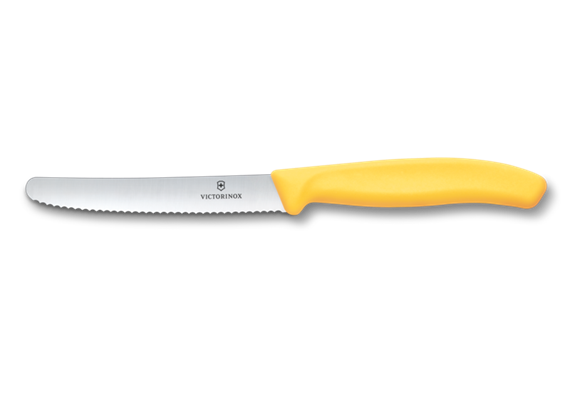 Swiss Classic, Tomaten & Tafelmesser, 11cm, wellen, gelb