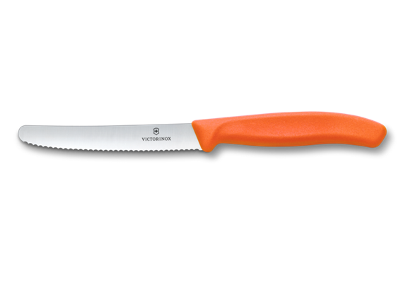 Swiss Classic, Tomaten & Tafelmesser, 11cm, wellen, orange