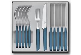 Swiss Modern Besteck-Set, 12-teilig, kornblumen-blau, Steakmesser