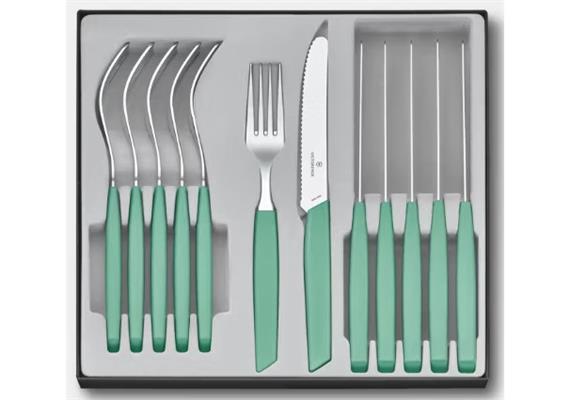 Swiss Modern Besteck-Set, 12-teilig,mint-grün, Tomatenmesser Swiss Modern Besteck-Set, 12-teilig,mint-grün, Tomatenmesser