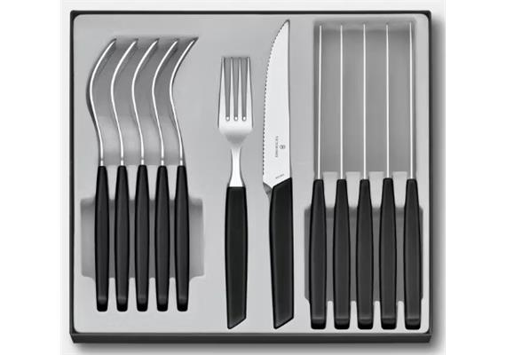 Swiss Modern Besteck-Set, 12-teilig, schwarz, Steakmesser Swiss Modern Besteck-Set, 12-teilig, schwarz, Steakmesser