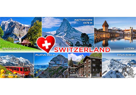Switzerland 7-Bild mit Fahne