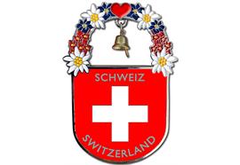 Switzerland Glocke Magnet mit Blumenkranz