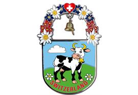 Switzerland Kuh Glocke Magnet mit Blumen