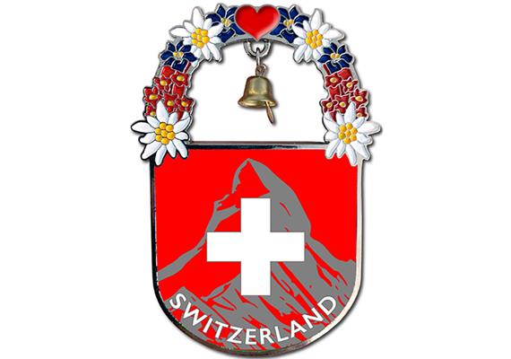 Switzerland Zermatt Glocke mit Blumen