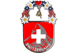 Switzerland Zermatt Glocke mit Blumen