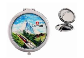 Taschenspiegel Metall mit Ansicht Zermatt