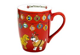 Tasse Tasse rot mit Wappen Lampion Bernhardiner