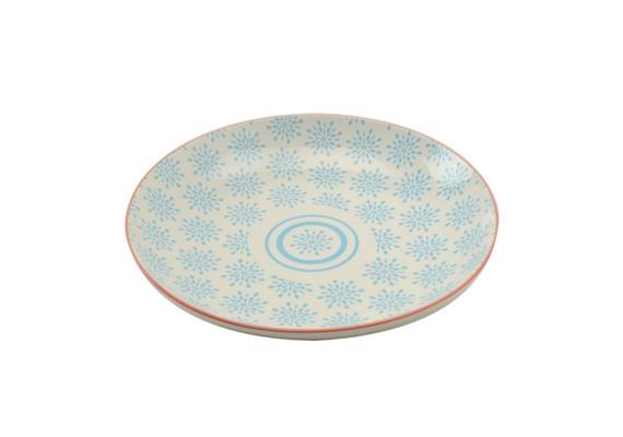 Teller blau 25cm Rand rot