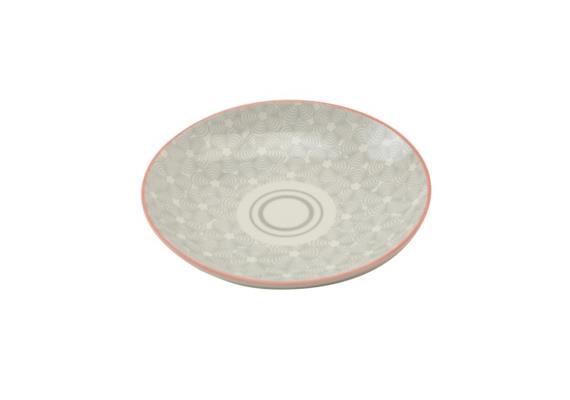 Teller grau 21.5cm Rand rot