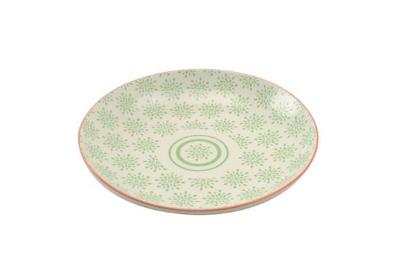 Teller grün 25cm Rand rot