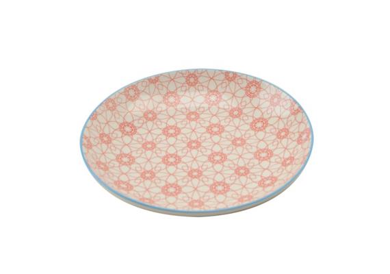 Teller rot 25cm Rand blau