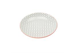 Teller schwarz 21cm Rand rot