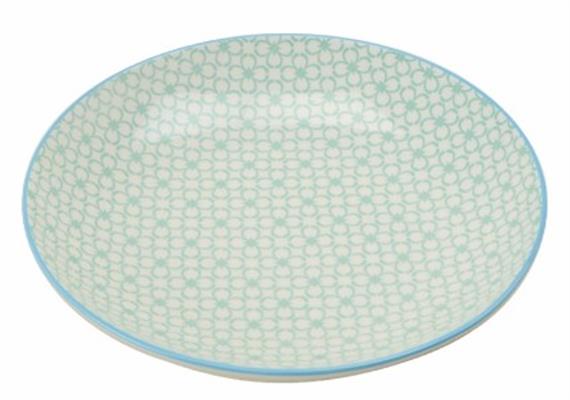 Teller türkis 21.5cm Rand blau