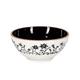 Terracotta - Schale "Blumenwiese", weiss und schwarz, Ø 14 cm