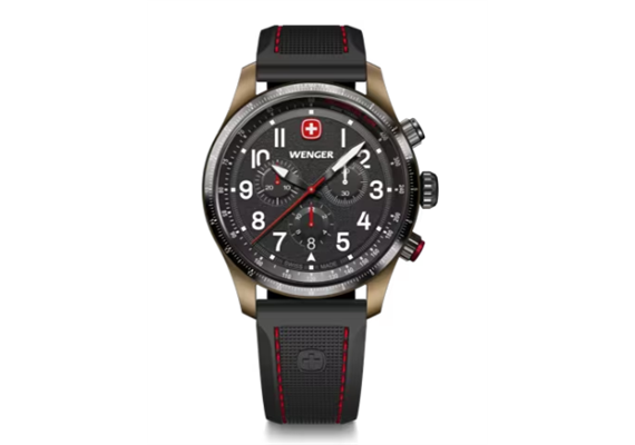 Terragraph Chrono 43, BRE, BLK dial, BLK silicone