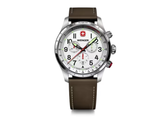Terragraph Chrono 43, SIR, WHE dial, BRN leather s