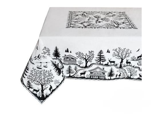 Tischdecke 140 x140 cm Lausanne noir blanc