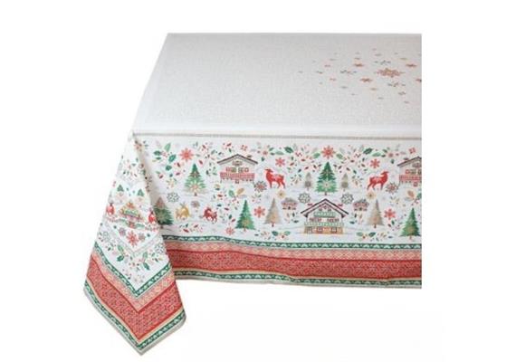 Tischdecke 155 x 300 cm Cervin rouge vert Tischdecke 155 x 300 cm Cervin rouge vert