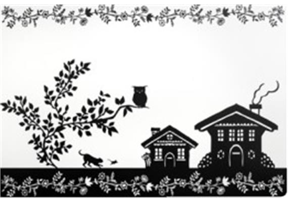 Tischsts "Blumenwiese/Scherenschnitt",45x30cm