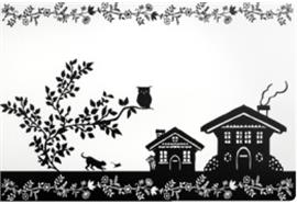 Tischsts "Blumenwiese/Scherenschnitt",45x30cm