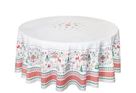 Tischtuch rund180 cm Cervin rouge vert