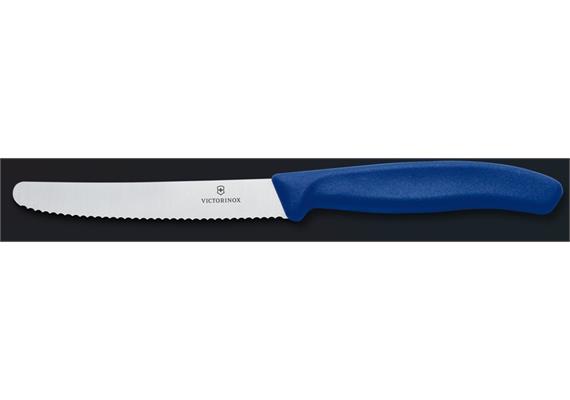 Tomatenmesser SwissClassic, rund, Well., blau