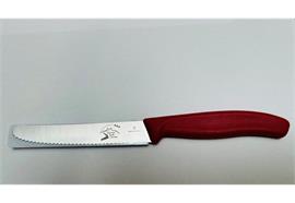 Tomatenmesser SwissClassic, rund, Well, rot GGC