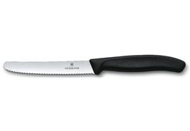 Tomatenmesser SwissClassic, rund, Well., schwarz