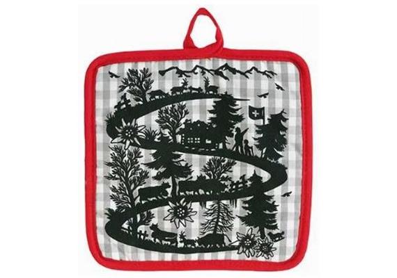 Topflappen grau-weiss kariert, Design Scherenschnitt II