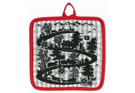 Topflappen grau-weiss kariert, Design Scherenschnitt II