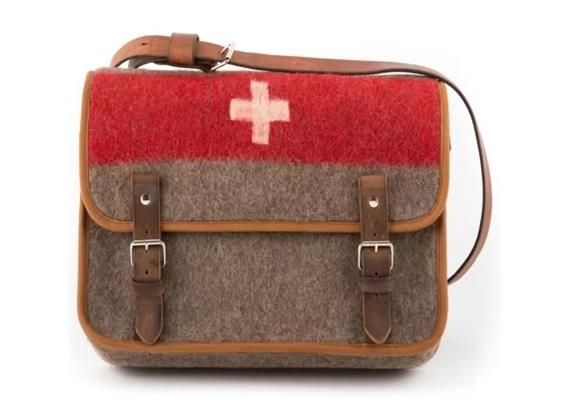 Überschlag-Mappe mit CH Kreuz mit Schuleterriemen