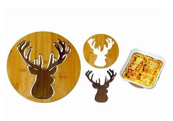 Untersatz Hirsch 2-tlg. Bamboo
