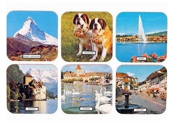 Untersatz-Set aus Kork, Westschweiz