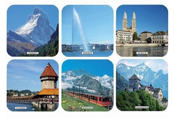 Untersatz-Set mit Ansicht Swiss Chalet