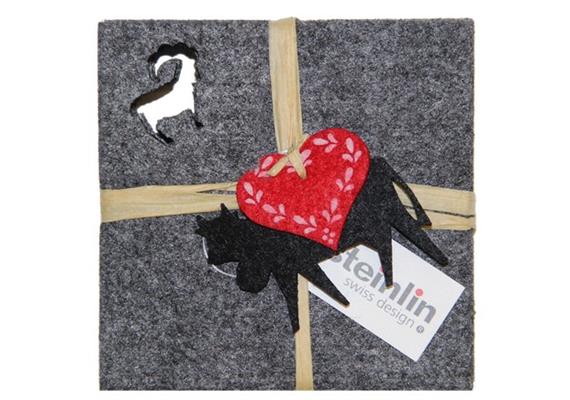 Untersetzer Steinbock Filz 4 Stück 10x10cm