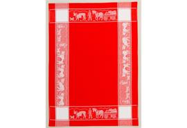 Waffeltuch Alpaufzug rot/weiss Zermatt