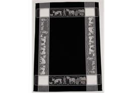 Waffeltuch Alpaufzug schwarz/weiss Zermatt