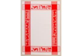 Waffeltuch Alpaufzug weiss/rot Zermatt