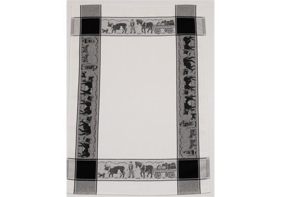 Waffeltuch Alpaufzug weiss/schwarz GG