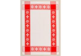 Waffeltuch CH-Kreuz+Edelweiss, weiss/rot GG